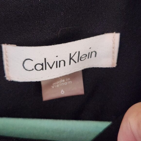 Calvin Klein Black Sleeveless Grommet Detail Sheath Dress Size 6 - Picture 6 of 7